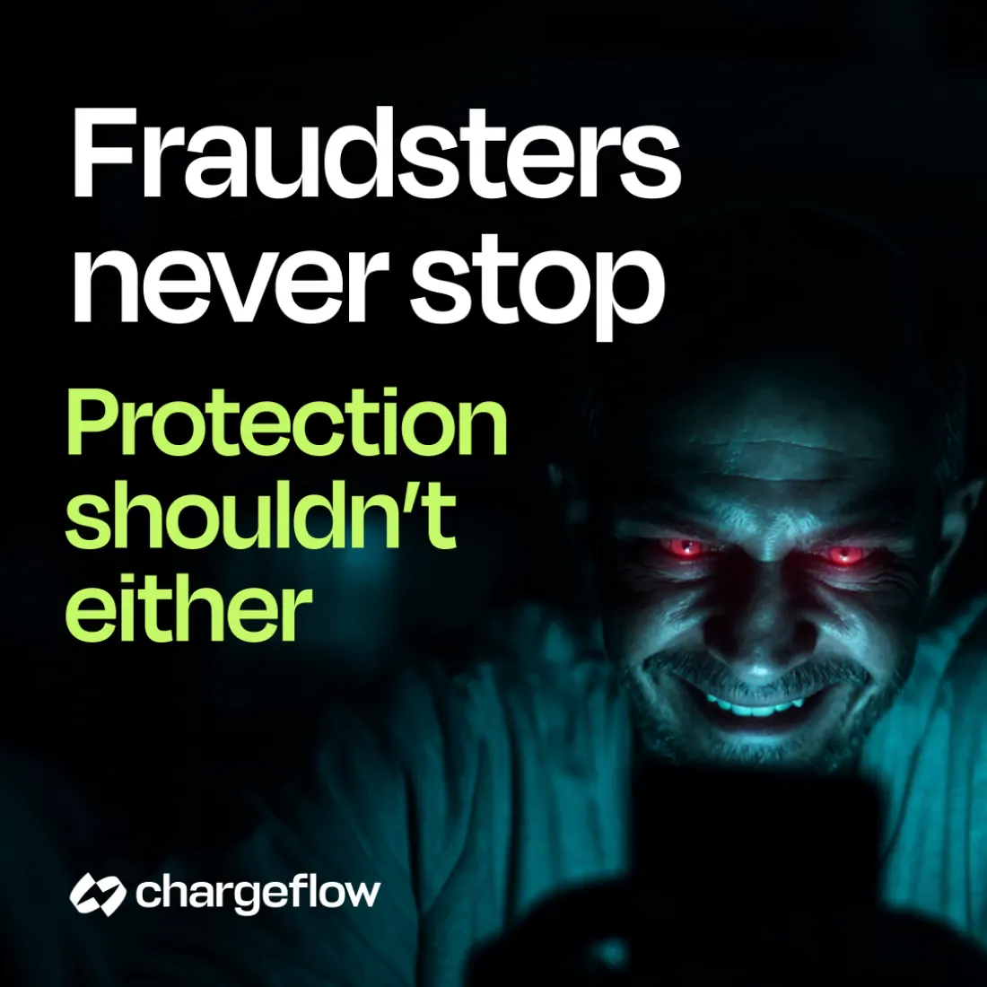 Chargeflow static display banner ad produced by DemandBox